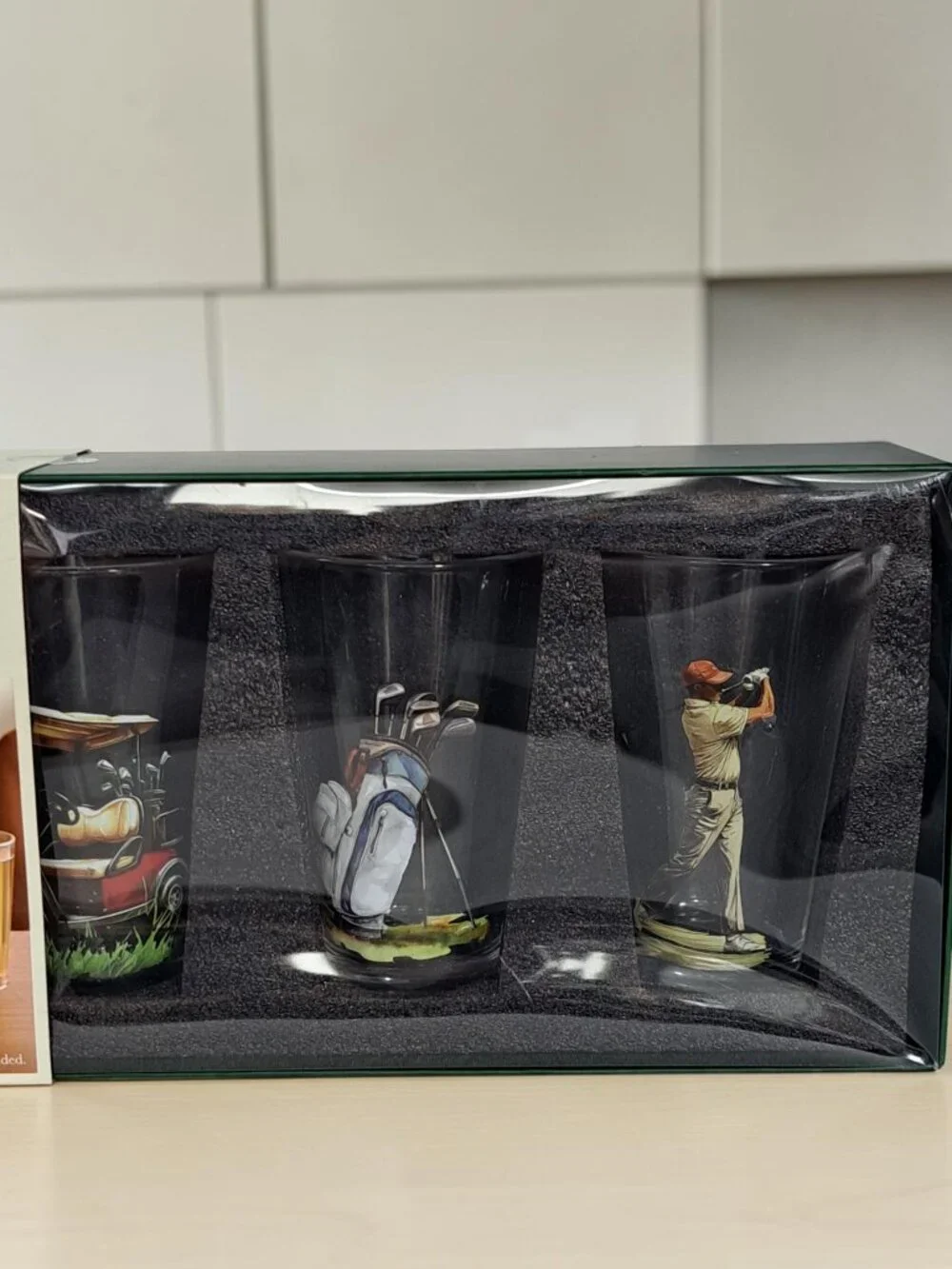 Golf Club 4-Piece Pint Glass Set 16.oz Novelty Glass Cups